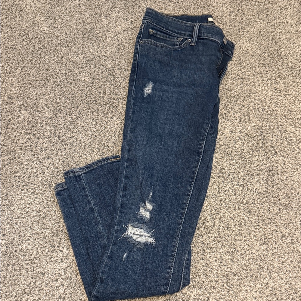 Levi’s 711 Skinny Classic Blue Distressed Women Jeans